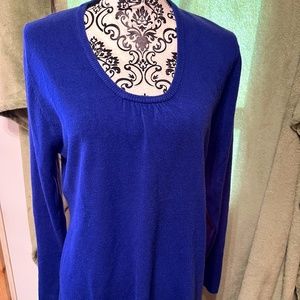 LADIES WOMES PLUS SIZE 1X 16W ROYAL BLUE LIGHTWEIGHT SWEATER